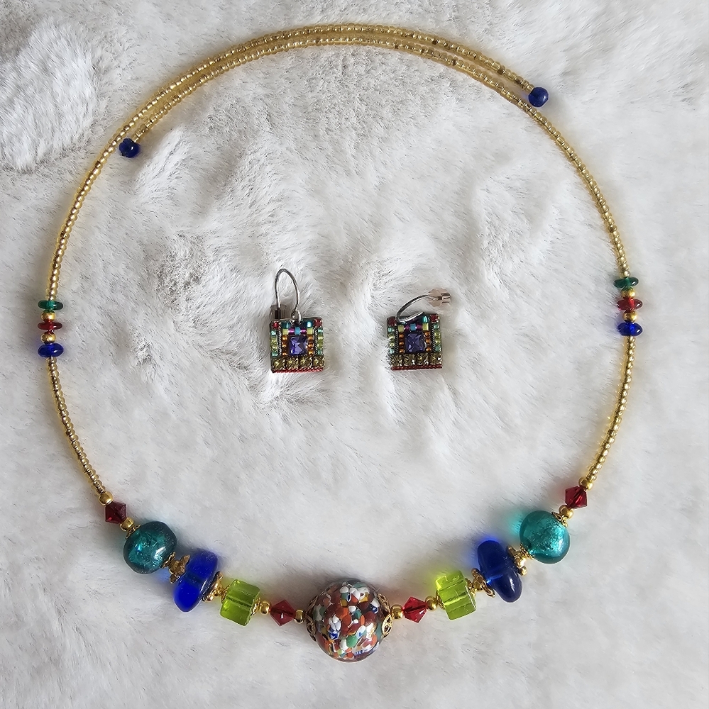 Vintage blown glass necklace